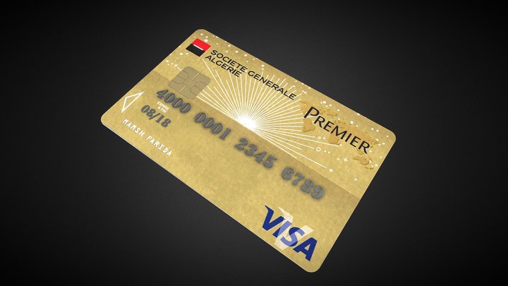 Societe Generale - Visa Gold Card 3D Model