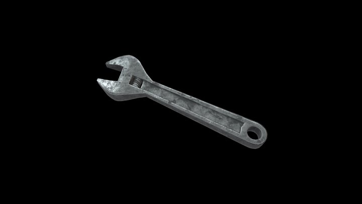 Low-Poly Wrench 3D Model