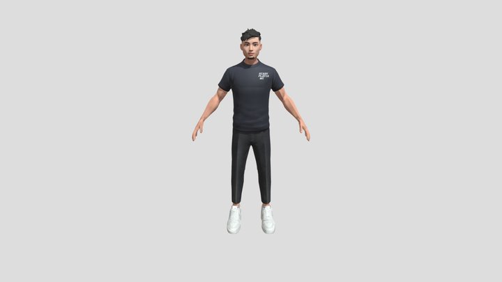 带骨骼人物模型_男01 3D Model