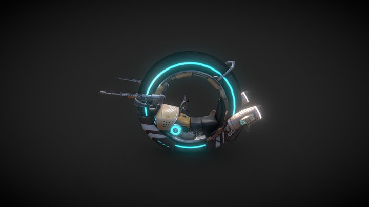 SINGLE WHEEL BATTLE MOTORBIKE 3D Model
