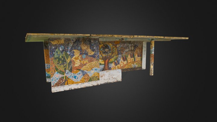 Dykanka, Mosaic Bus Stops, Poltava Region 3D Model