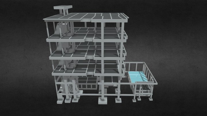 Projeto Estrutural Edifício Misto 3D Model