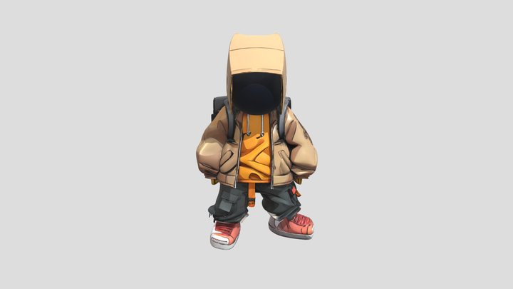 Humanoid figure in casual clothing 3D Model
