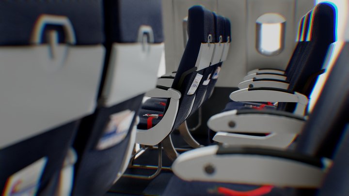 Airbus A320 Airplane Cabin 3D Model