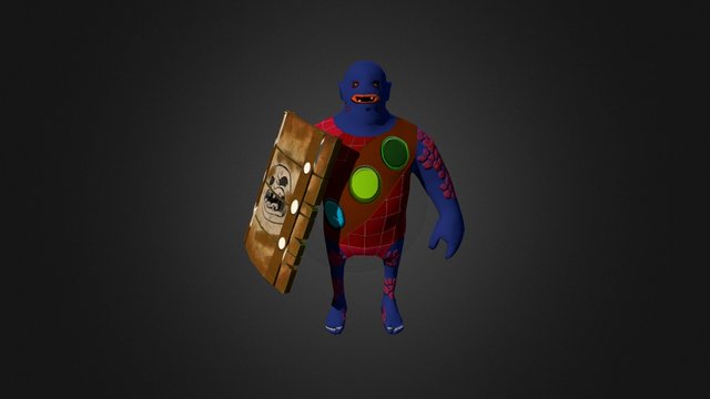 Goblin With Shield 3D Model