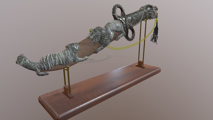 Knife Japanese + UV 3D Model