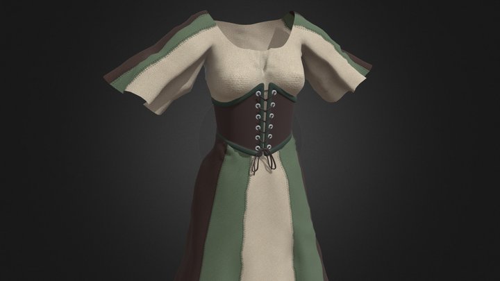 Cresent Witch Clothes 3D Model