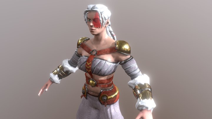 Female Medival Warrior - Game Asset (Low Poly) – Free 3D Model STL