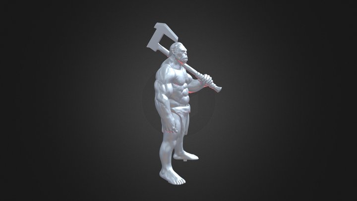 Orc muscular w/ an axe | Printable | Fantasy 3D Model
