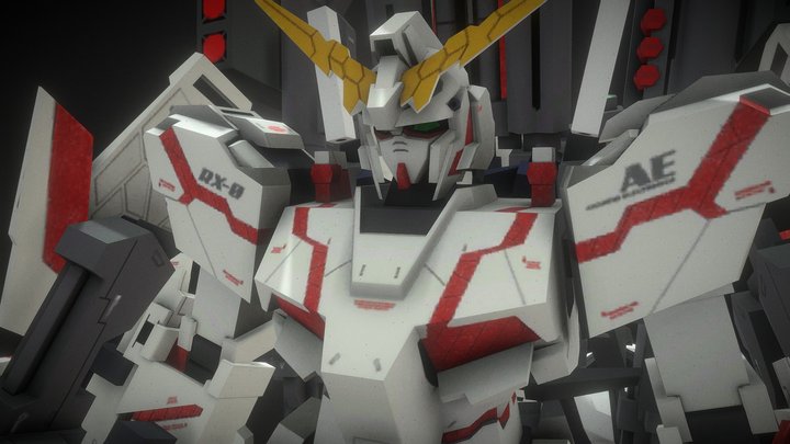 RX-0 Full Armor Unicorn Gundam 3D Model