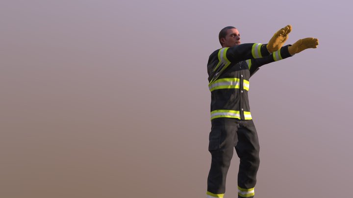 Street Construction Worker 3D Model