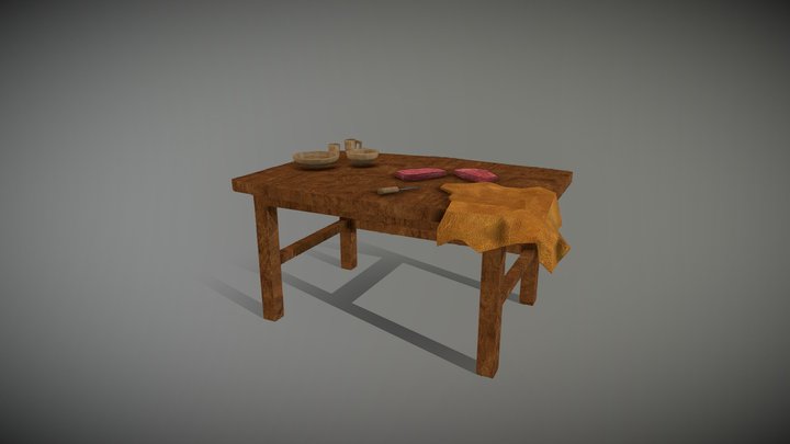 Medieval Wooden Table – Modelo 3D gratuito STL