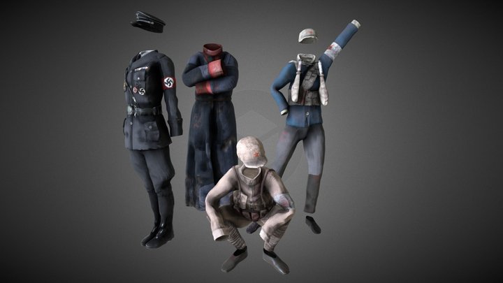 WWII Uniforms 3D Model