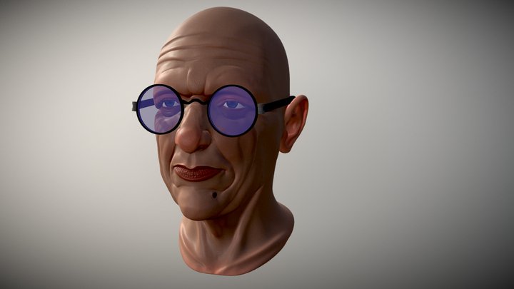 Old Man Test Head 3D Model