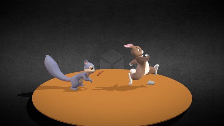 Squirrel Run Rabbit 3D Model