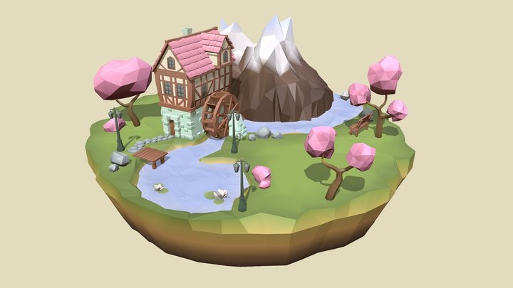 Water mill 3D Model