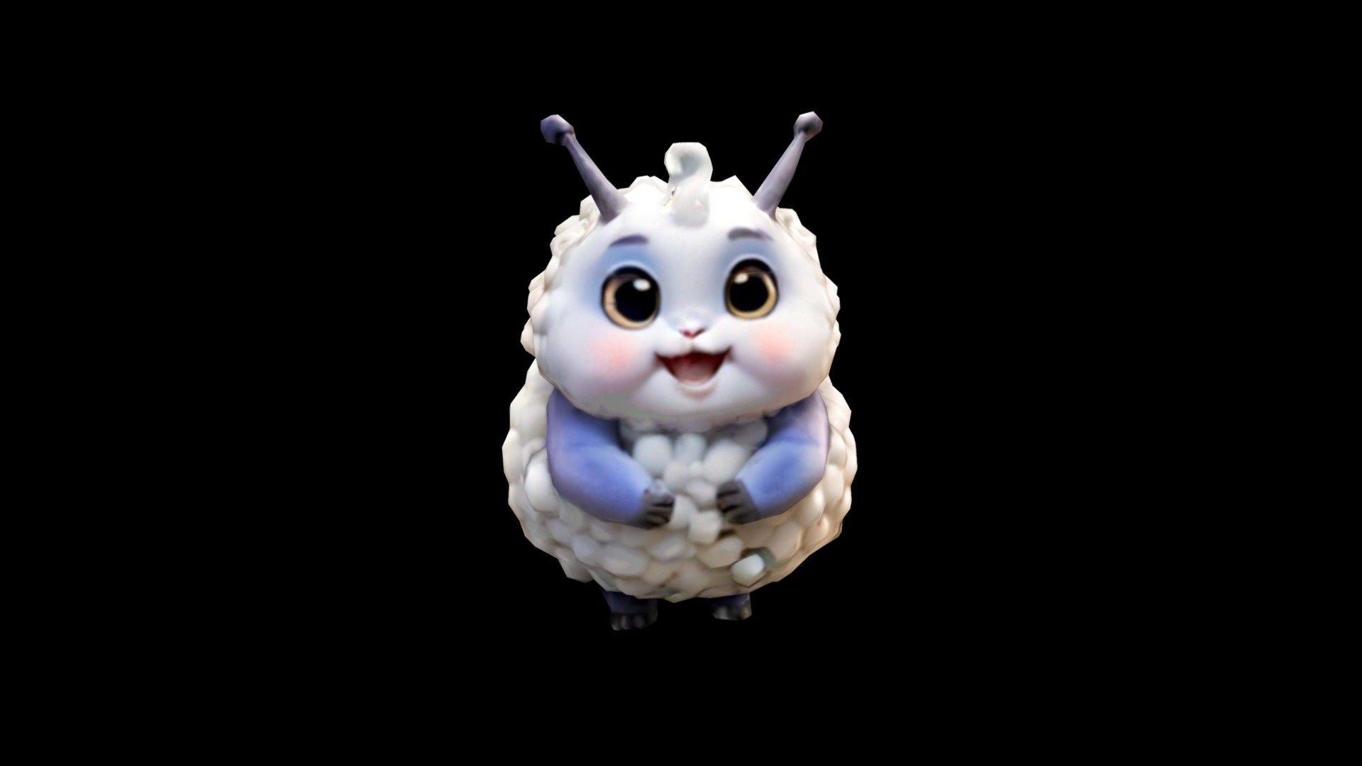 Cute anime rabbit with a white fluffy body, stan - Download Free 3D ...