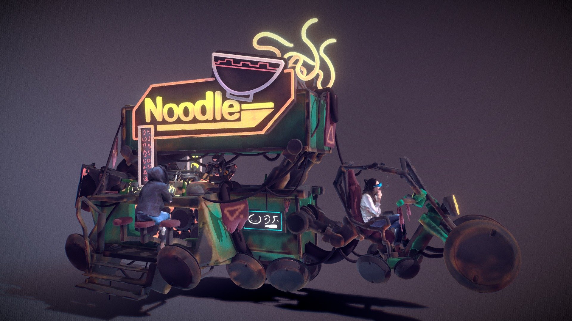 Neon Slums - Ramen Rickshaw (VR Sculpt)