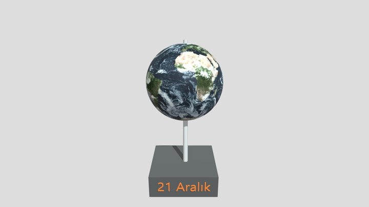 Ekinoks ve Solstiste Dünyanın Güneşe Göre Durumu 3D Model
