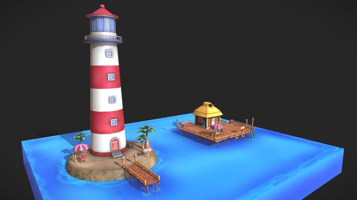 Toon Port Environment 3D Model