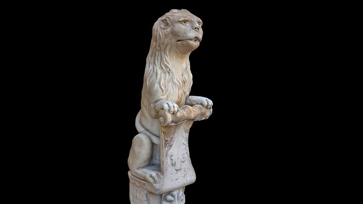 Lion fountain statue 3D Model
