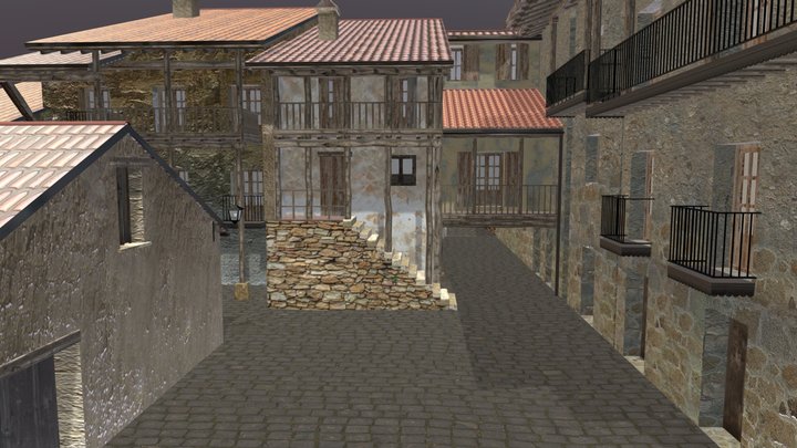 Sequeros town -Salamanca- 3D Model
