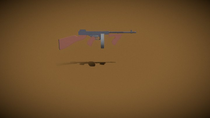 Low Poly Thompson M1928 3D Model