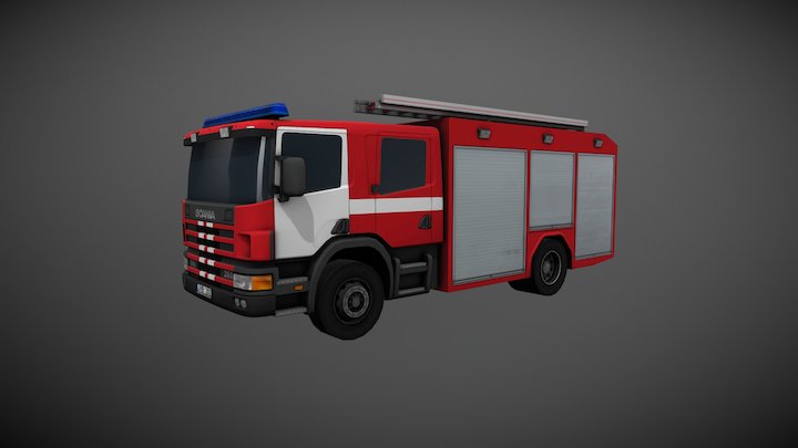 Scania P94D Fire-truck 3D Model