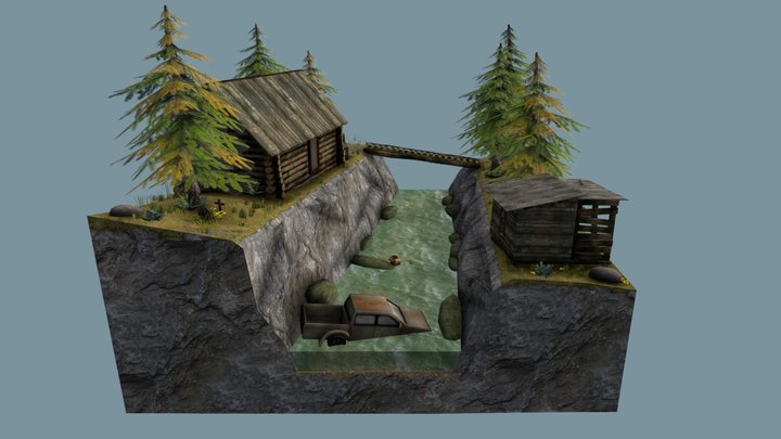 DAE Diorama - FOREST LONER 3D Model