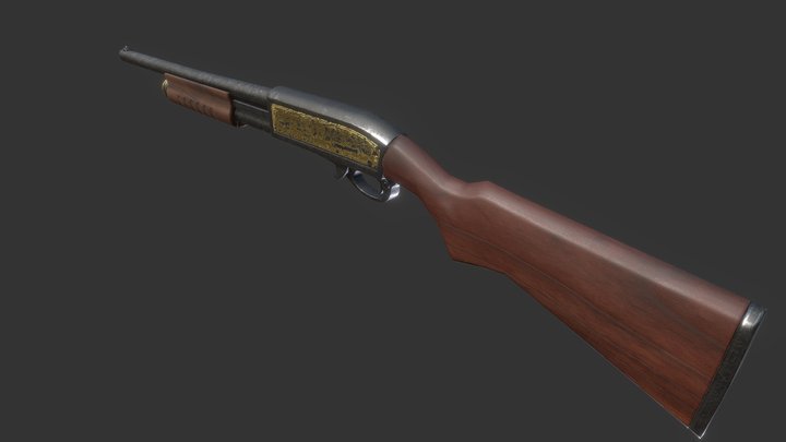 Simple old shotgun 3D Model
