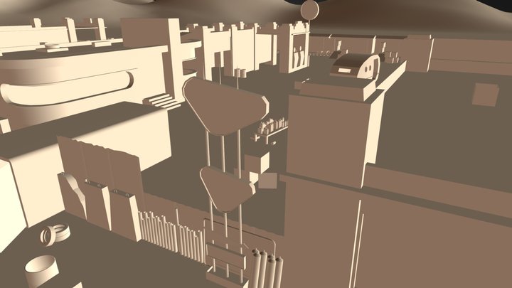 Game Level Obj 3D Model