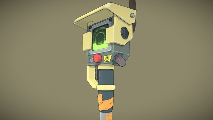 low poly cartoon radar 3D Model