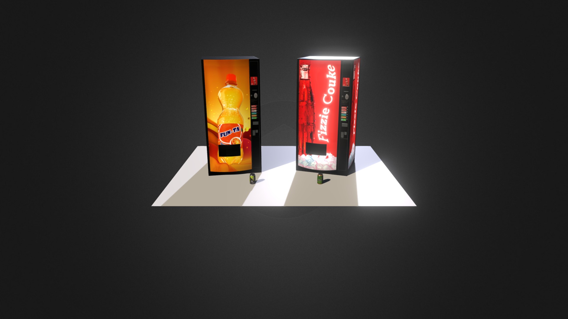 3D model Soda Vending Machines - This is a 3D model of the Soda Vending Machines. The 3D model is about a couple of soda cans.