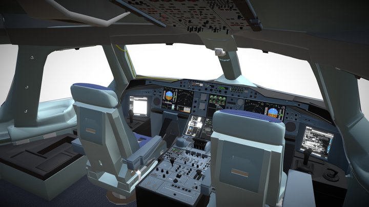 A380cockpit_2_low_poly 3D Model