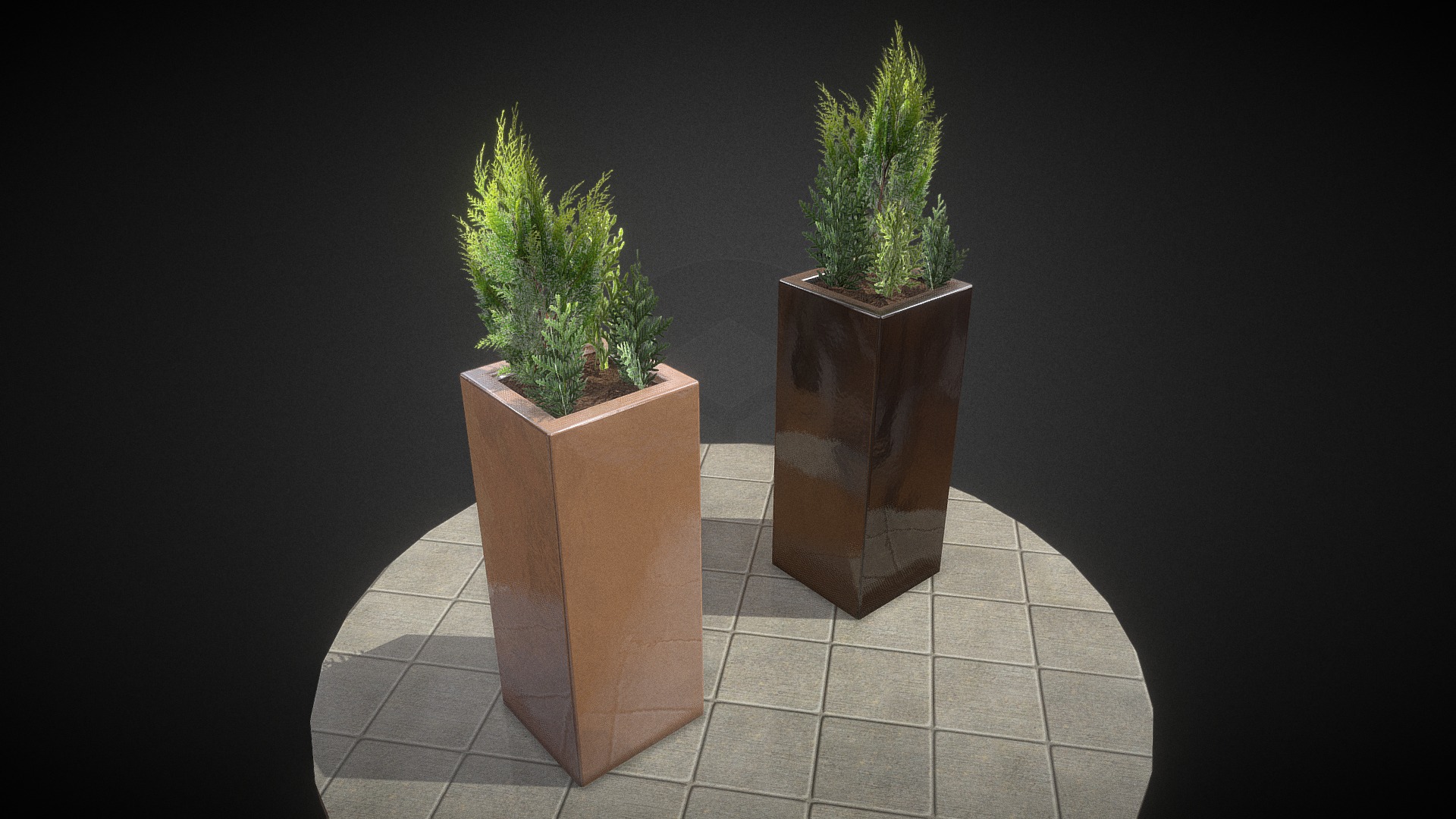 3D model Flowerpot - This is a 3D model of the Flowerpot. The 3D model is about a couple of plants in a box.