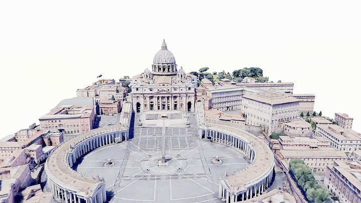 St. Peter's Square,Vatican,basilica,rome,pope 3D Model