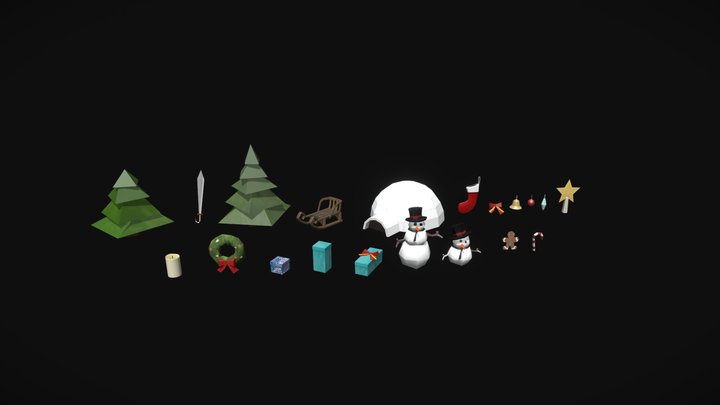 [M]Lowpoly Christmas Pack 3D Model