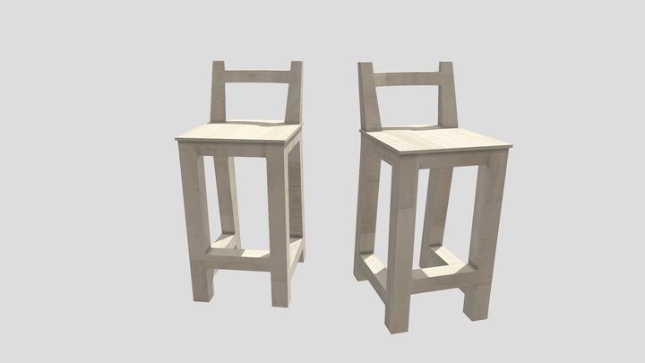 Pair o'chairs 3D Model