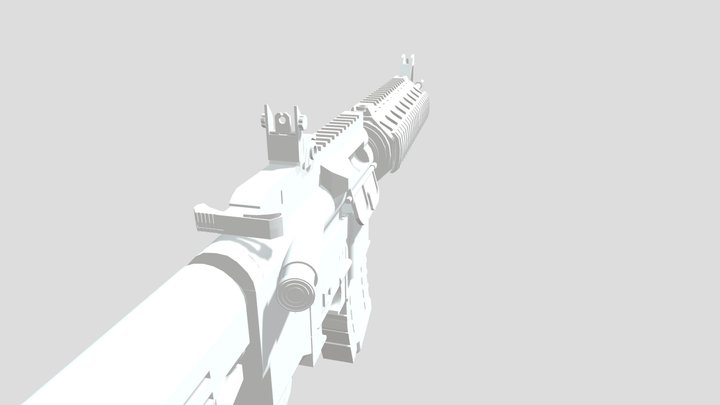 M4 (low poly, no textures) 3D Model