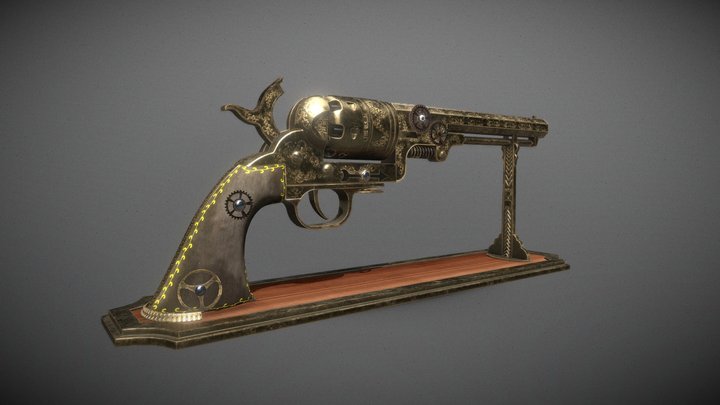 Steampunk 1851 Colt Navy 3D Model