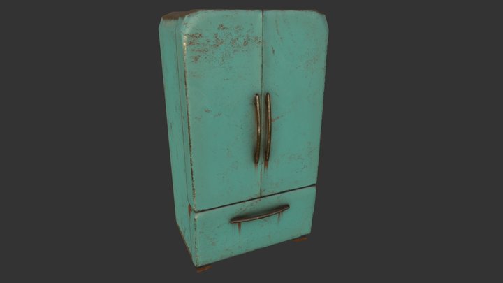 Rusty Fridge 3D Model