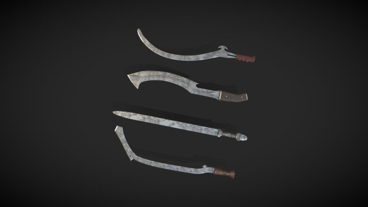 African Sword Bundle 1 3D Model