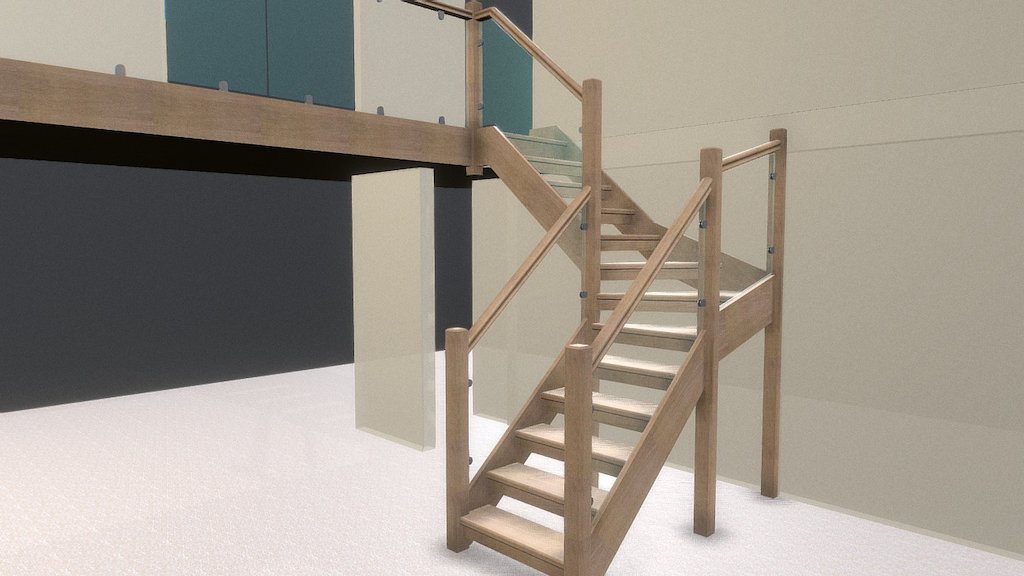 Oak Open Riser and Glass - 3D model by SBJOINERY [e21ae90] - Sketchfab