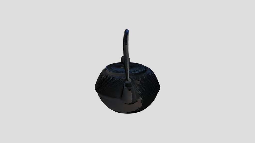 Black Old Structured Teapot Photoscan High Pol