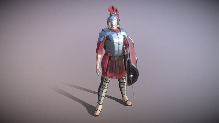Low-Poly Roman Soldier 3D Model