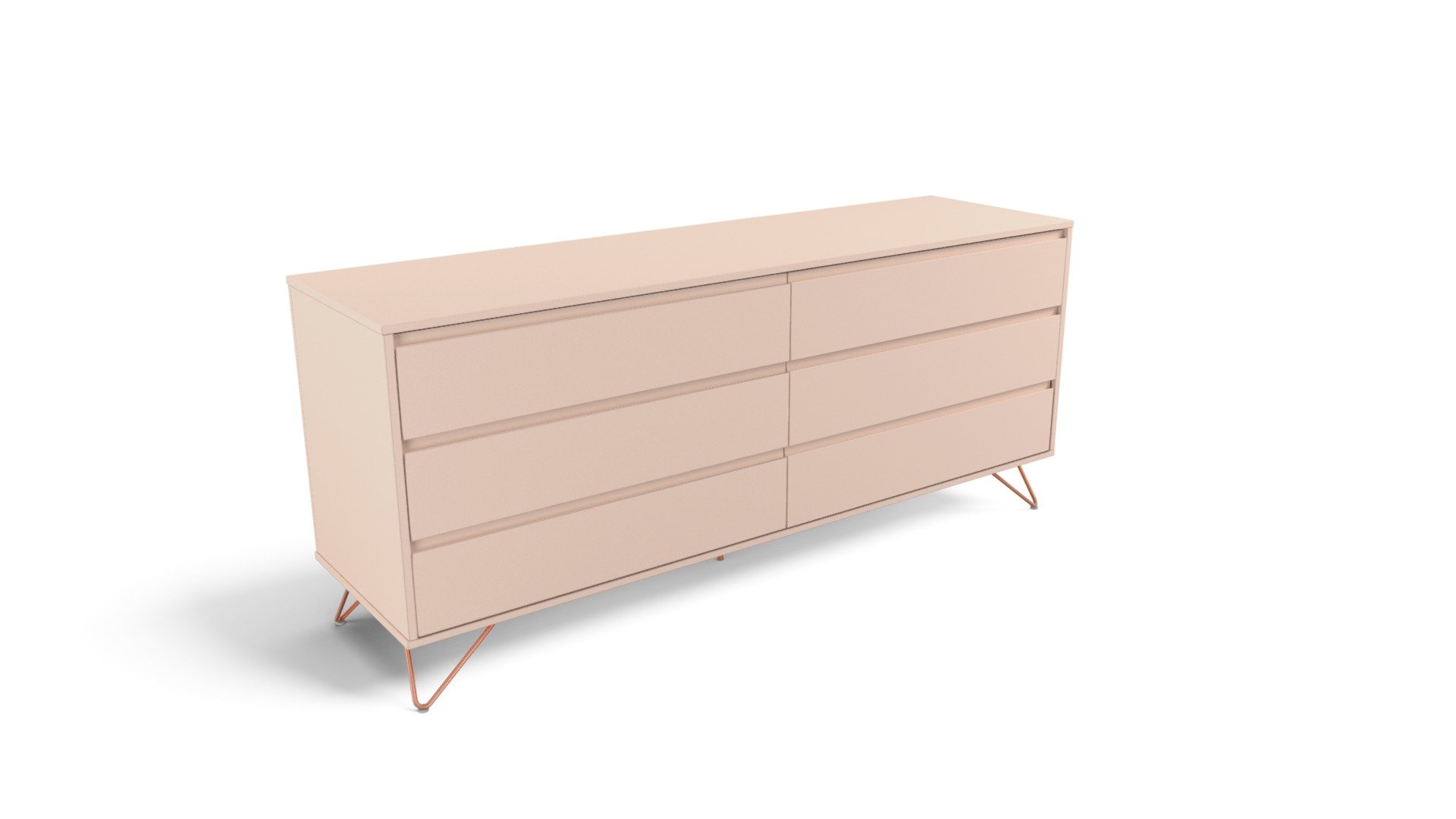 Elona Wide Chest Of Drawers,  Dusk Pink