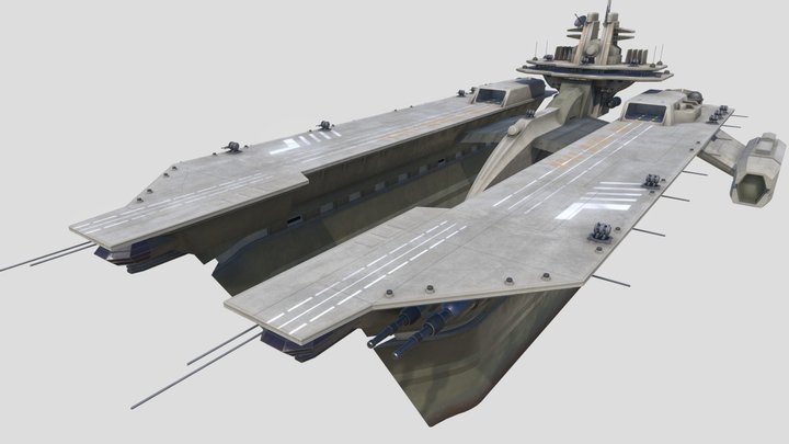 Trade Federation Aquatic Battleship 3D Model