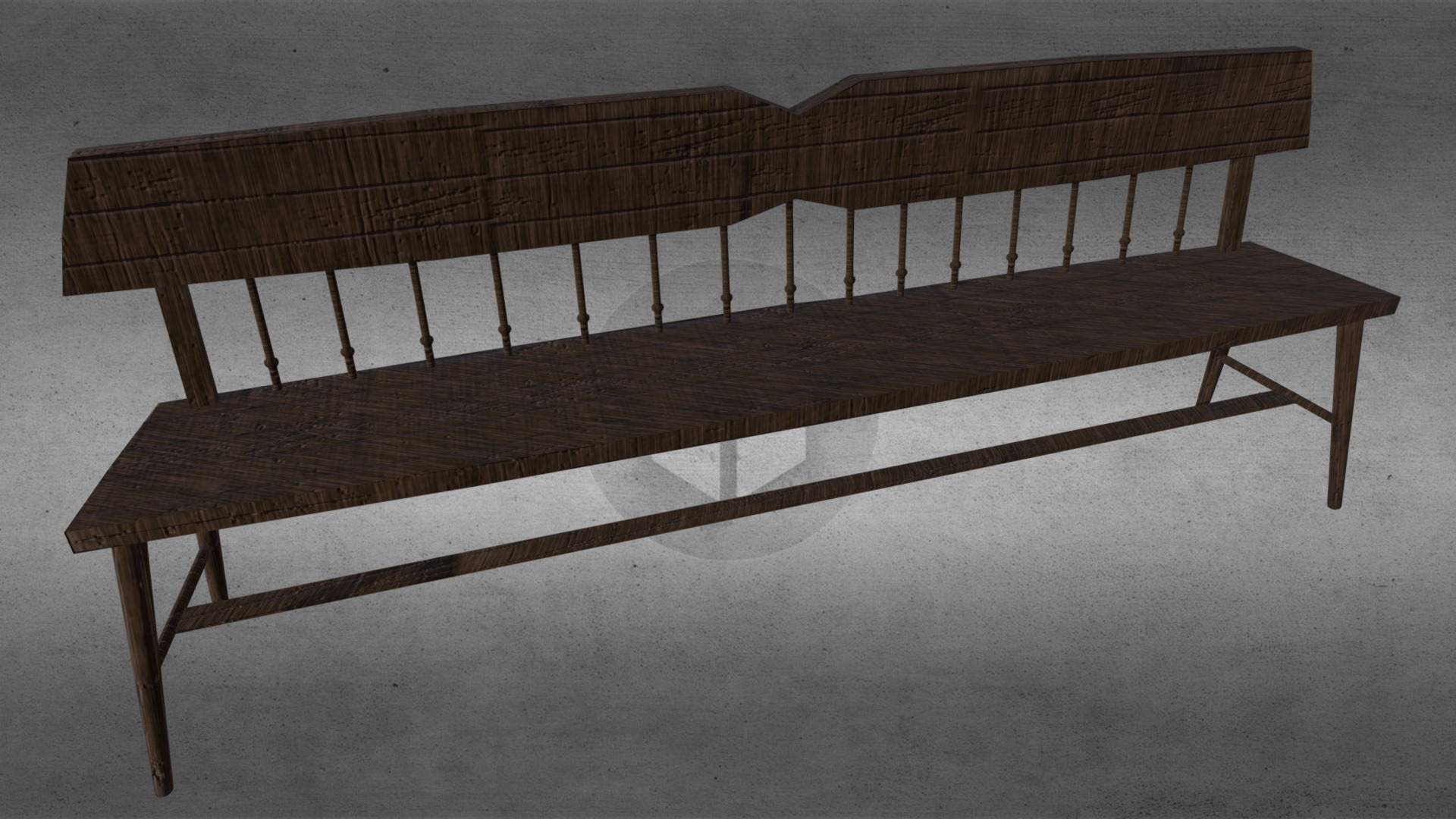 3D model Wooden Bench - This is a 3D model of the Wooden Bench. The 3D model is about a wooden table on a white surface.