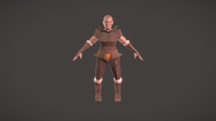 Low Poly Barbarian Woman 3D Model