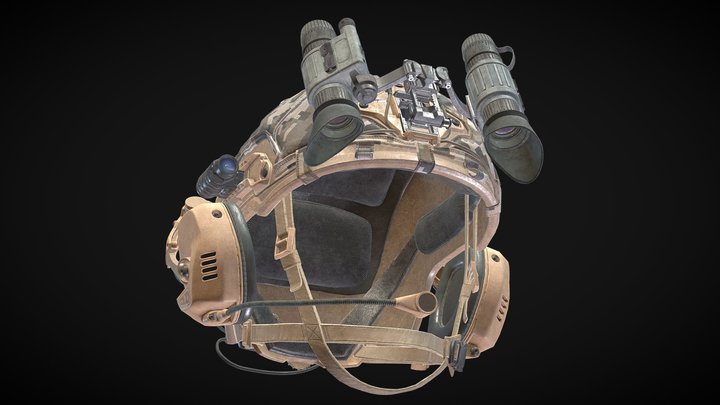 Tactical helmet | Night vision goggles PVS14 3D Model